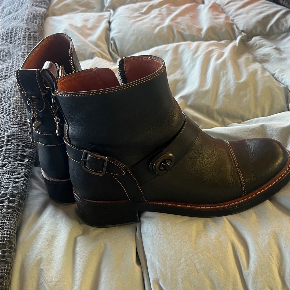Coach Black Leather Ankle Booties - Picture 4 of 16